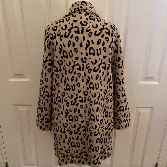 NWT Anne Klein - Leopard Long Cardigan/coat sz Large - Picture 5 of 14